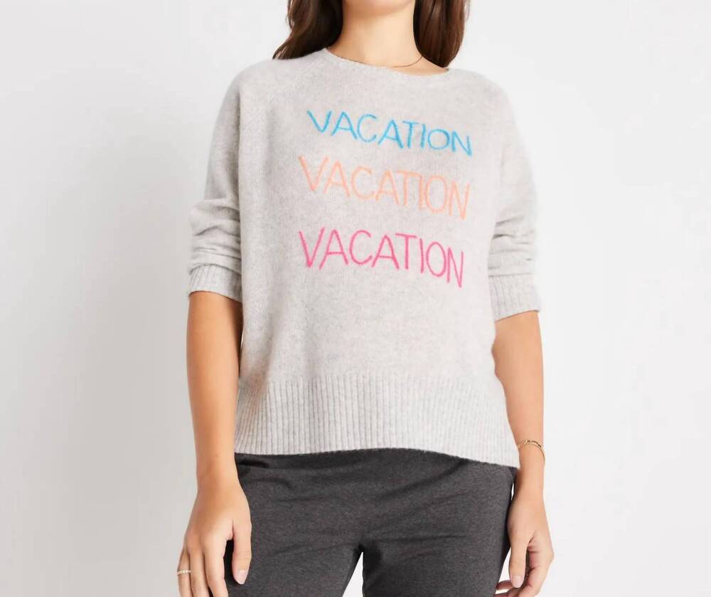 NEW GOLDEN SUN vacation cashmere sweater in grey